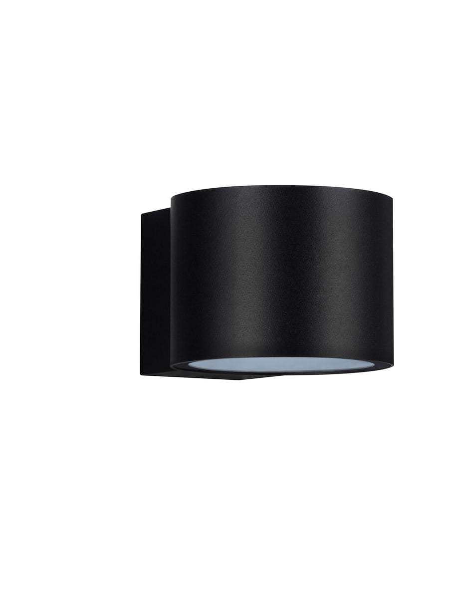 Luces Exclusivas CABEZAS LE73796 Kinkiet zewnętrzny cylindryczny czarny aluminiowo-szklany o wysokim stopniu ochrony IP54