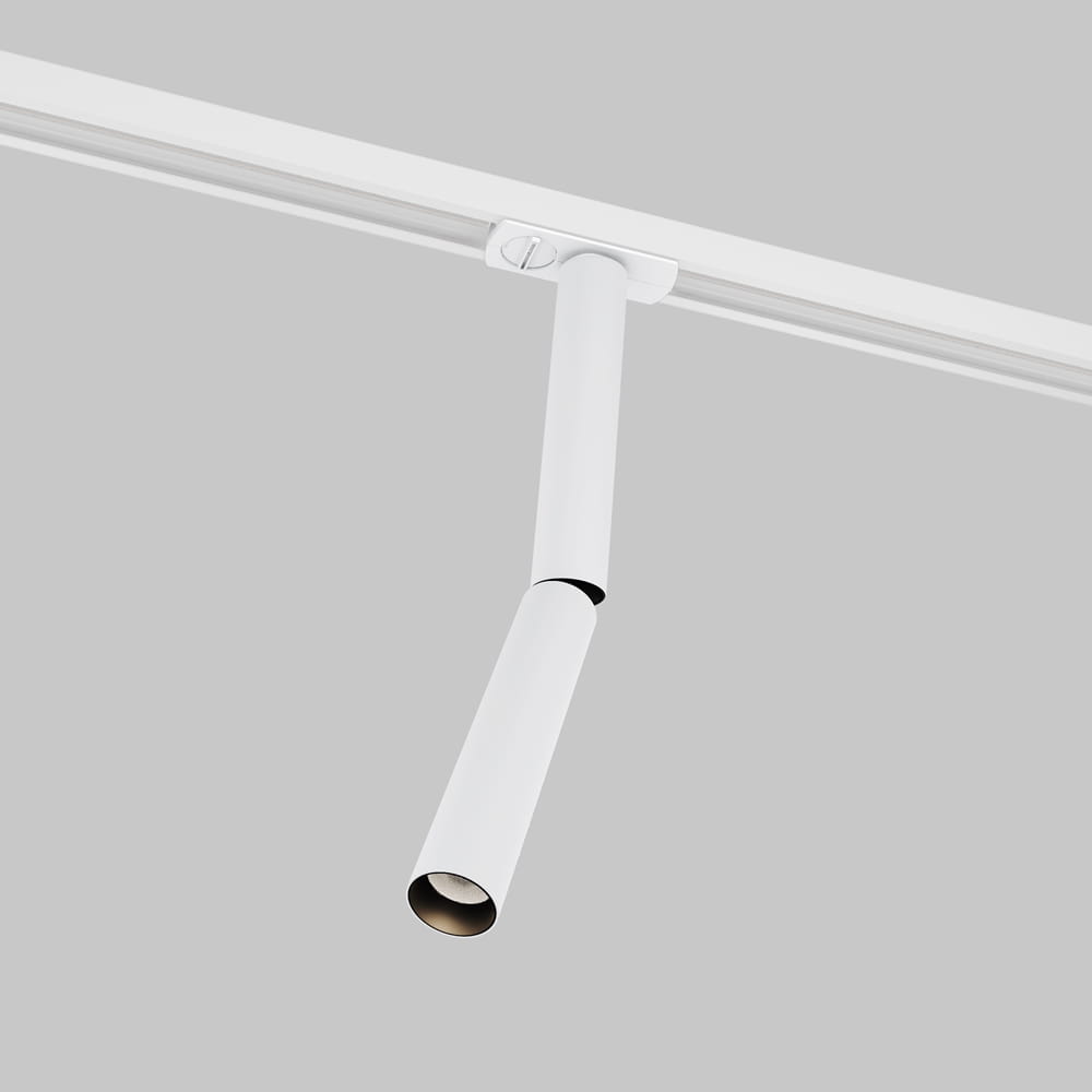 UNITY FOCUS DUAL TR142-1-6W3K-W spot długa tuba łamana biała LED 6W 3000K do szyny 1-fazowej