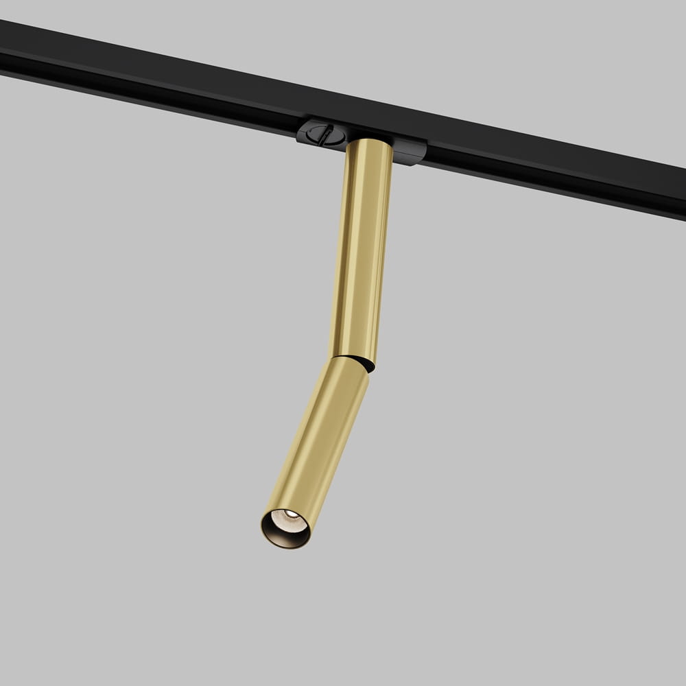 UNITY FOCUS DUAL TR142-1-6W3K-BS spot długa tuba łamana mosiądz LED 6W 3000K do szyny 1-fazowej