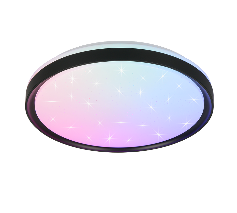 SOLIT R63581132 czarny plafon z efektem gwieździstego nieba LED 14W 2700-6500K + RGB sterowanie pilotem