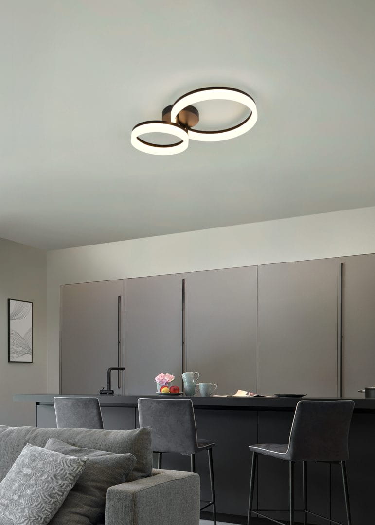 SCOPE R63601232 lampa sufitowa dwa czarne ringi fi 23cm i 33cm LED 22W 3000K