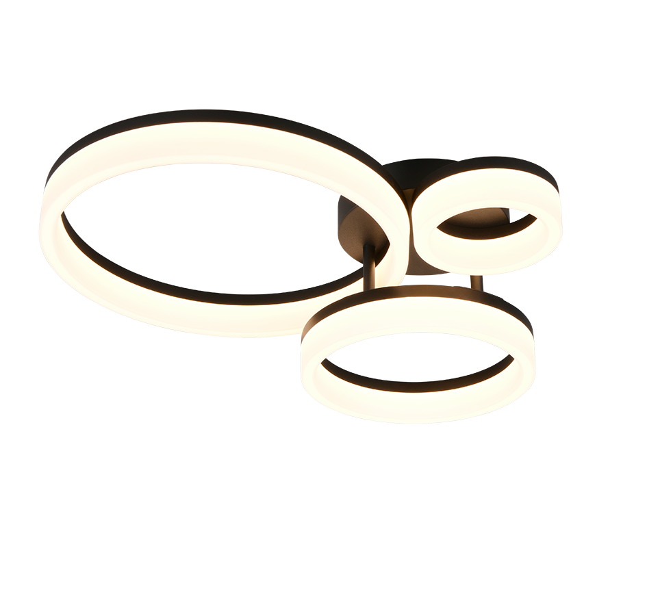 SCOPE R63601332 lampa sufitowa trzy czarne ringi fi 13cm, 23cm i 33cm LED 32W 3000K
