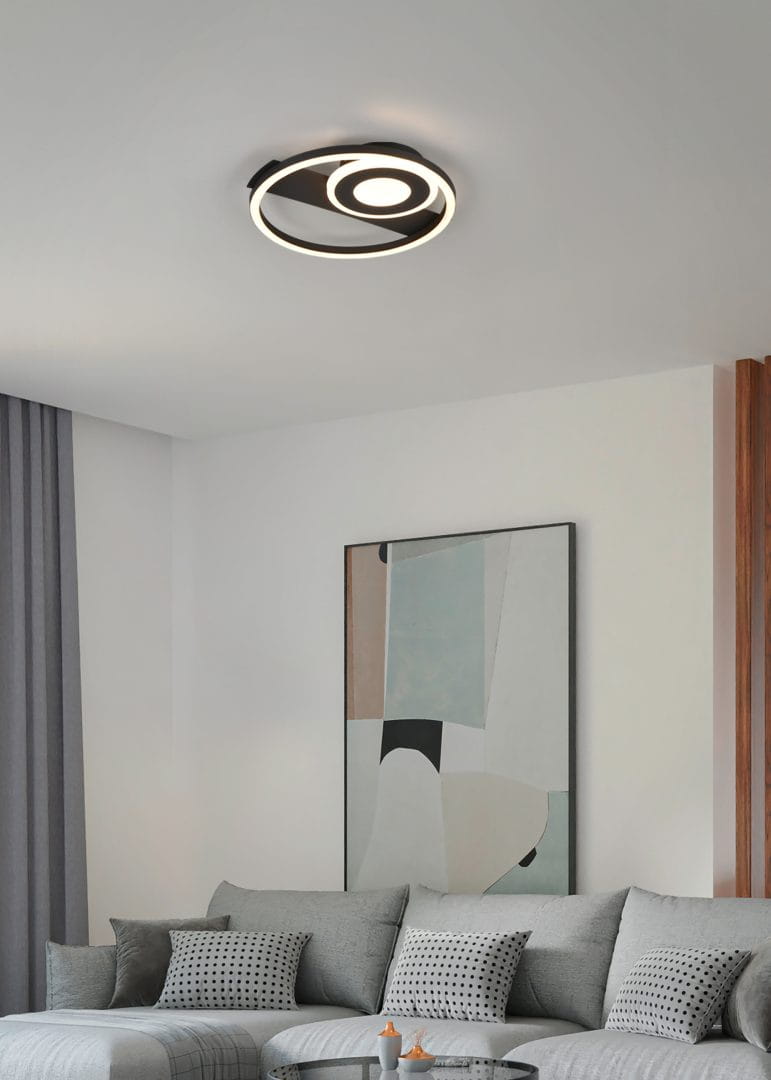 HORUS R63671132 nowoczesna lampa sufitowa czarna LED 22W 3000K