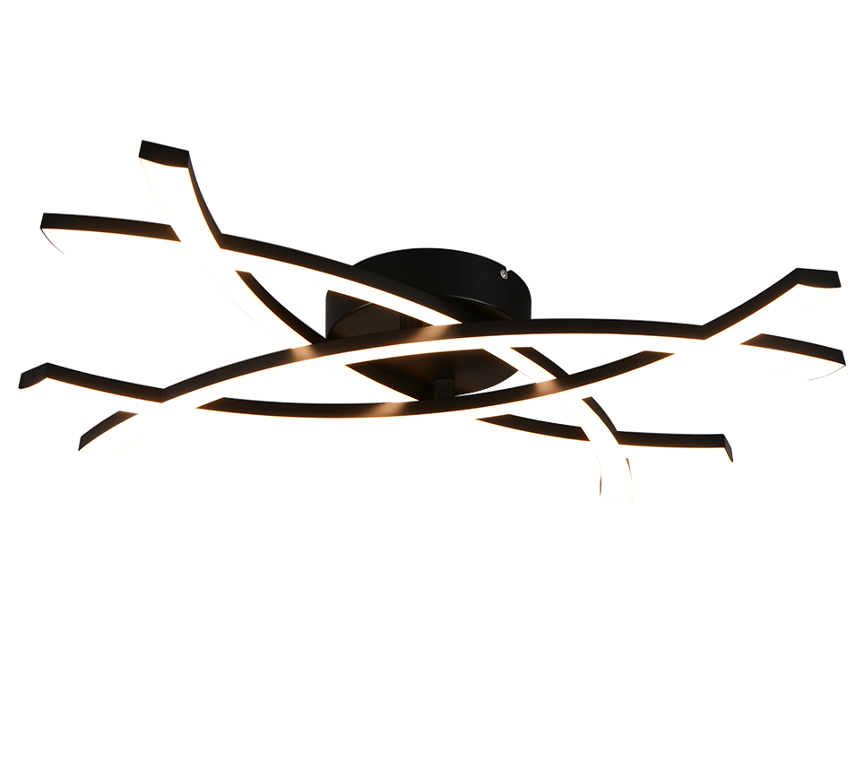 POLLORCK R23691132 lampa sufitowa czarna mała śnieżynka LED 22W 3000K