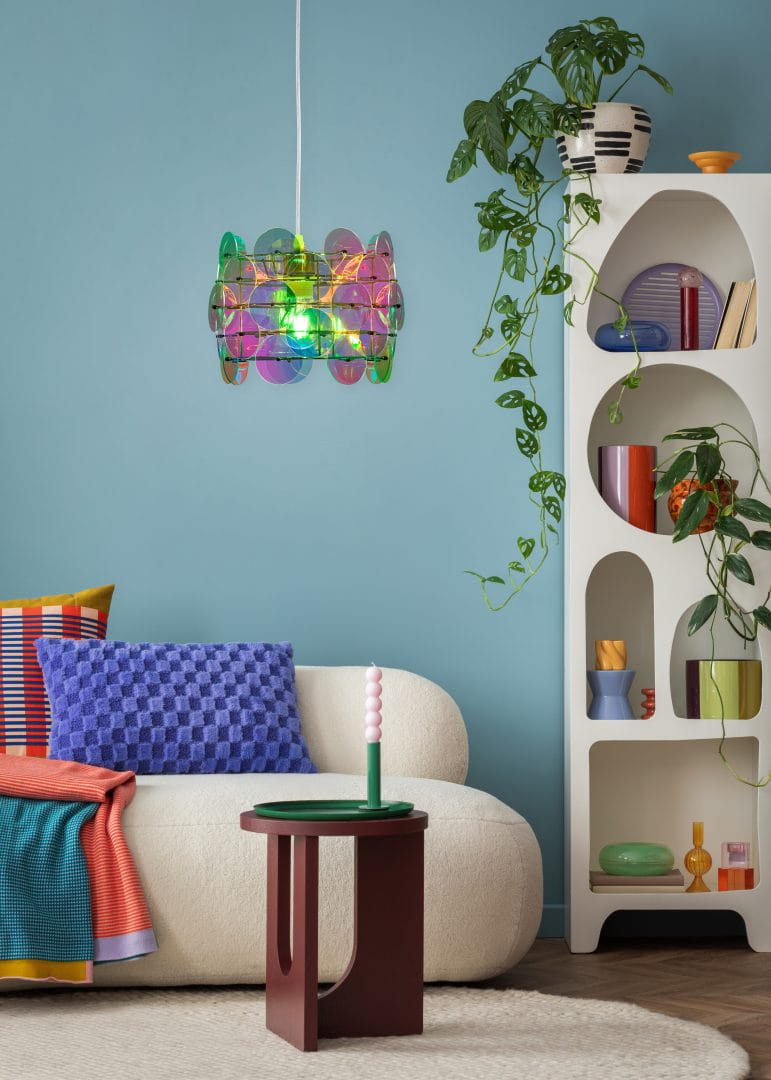 IRIDE R36711053 lampa wisząca mieniąca się kolorami tęczy opalizująca 1xE27 wykończenie chrom