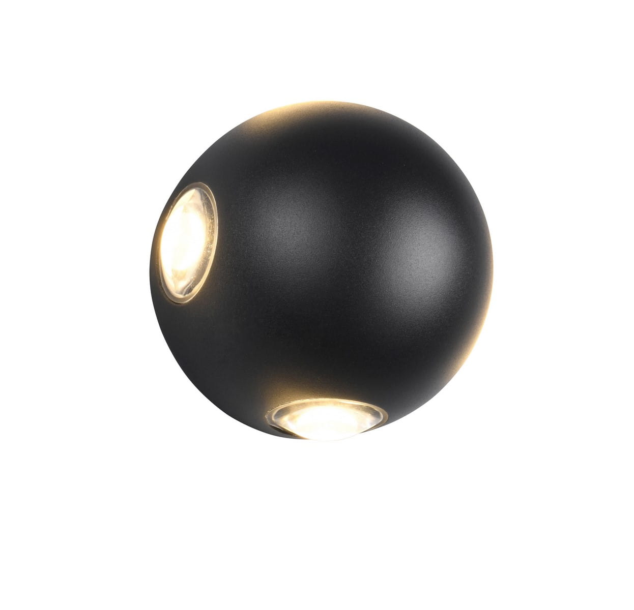 Trio AVISIO 246760432kinkiet zewnętrzny kulka fi 10cm LED 4x2W IP54 czarny mat światło dekoracyjne góra dół i na boki