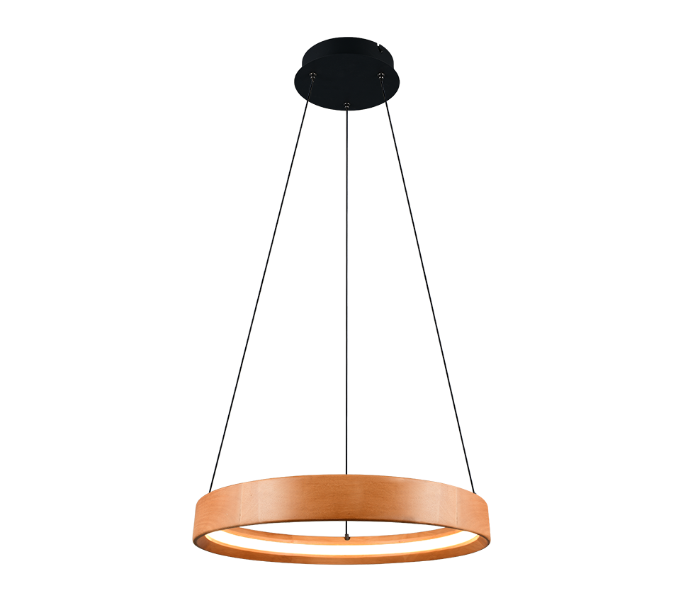 LYNWOOD 355030130 lampa wisząca drewniana obręcz fi 50cm LED 28W 3stepDIM wykończenie czarne