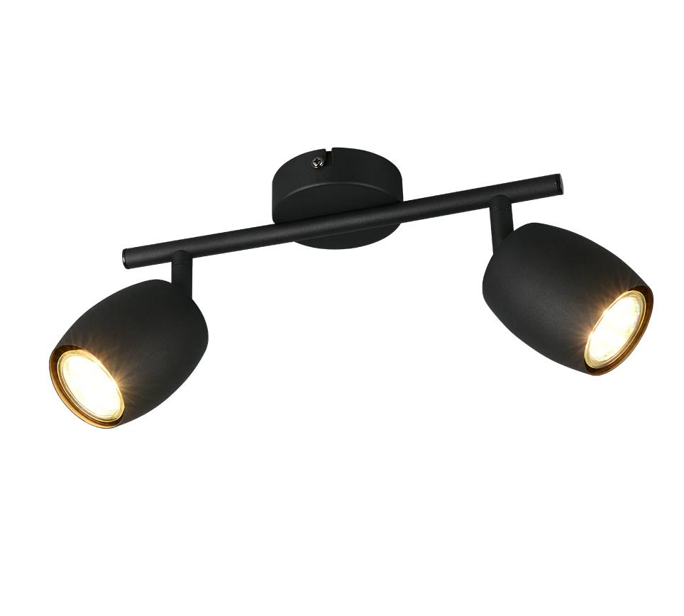 NANCY R86262032 regulowana lampa ścienna sufitowa czarny mat 2xGU10