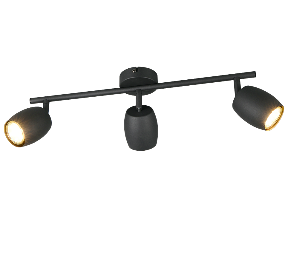 NANCY R86263032 regulowana lampa ścienna sufitowa czarny mat 3xGU10