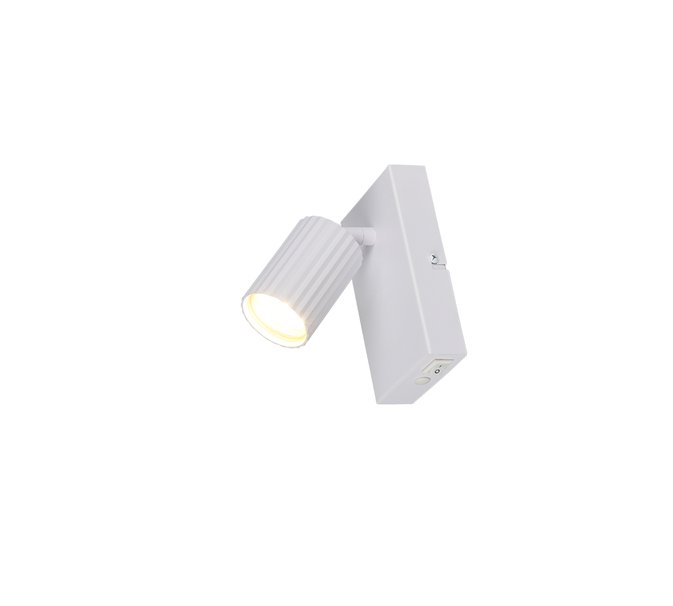 SOKA 867770131 kinkiet regulowany spot biała ryflowana tuba 1xGU10