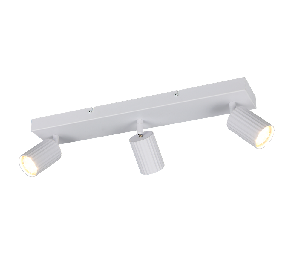 SOKA 867700331 listwa ze spotami białe ryflowane tuby 3xGU10