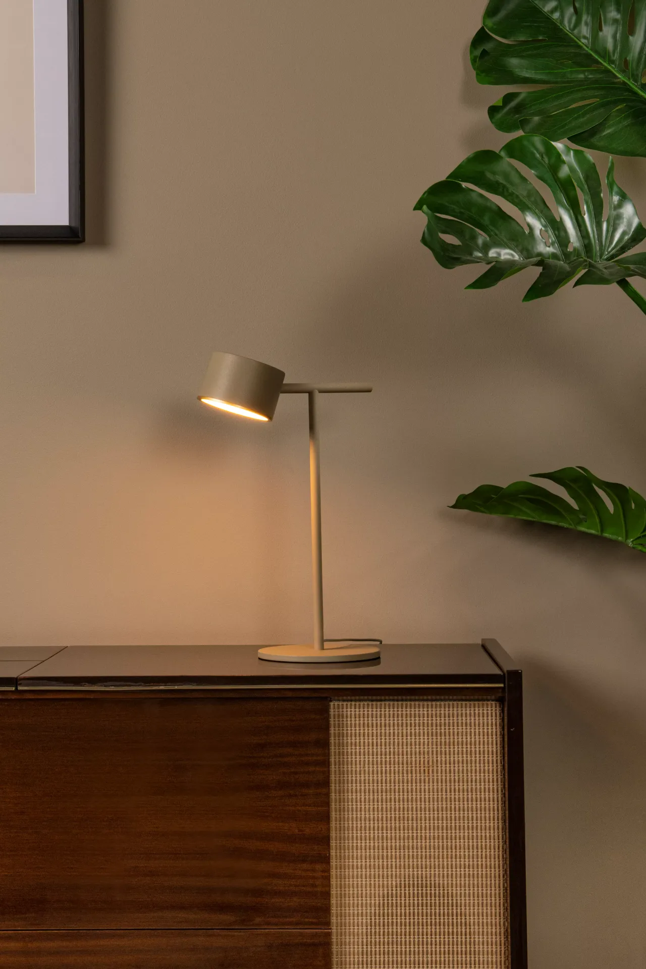 Lucide GIAN 44517/08/41 lampa stołowa beżowa LED 9W ściemnianie dotykowe