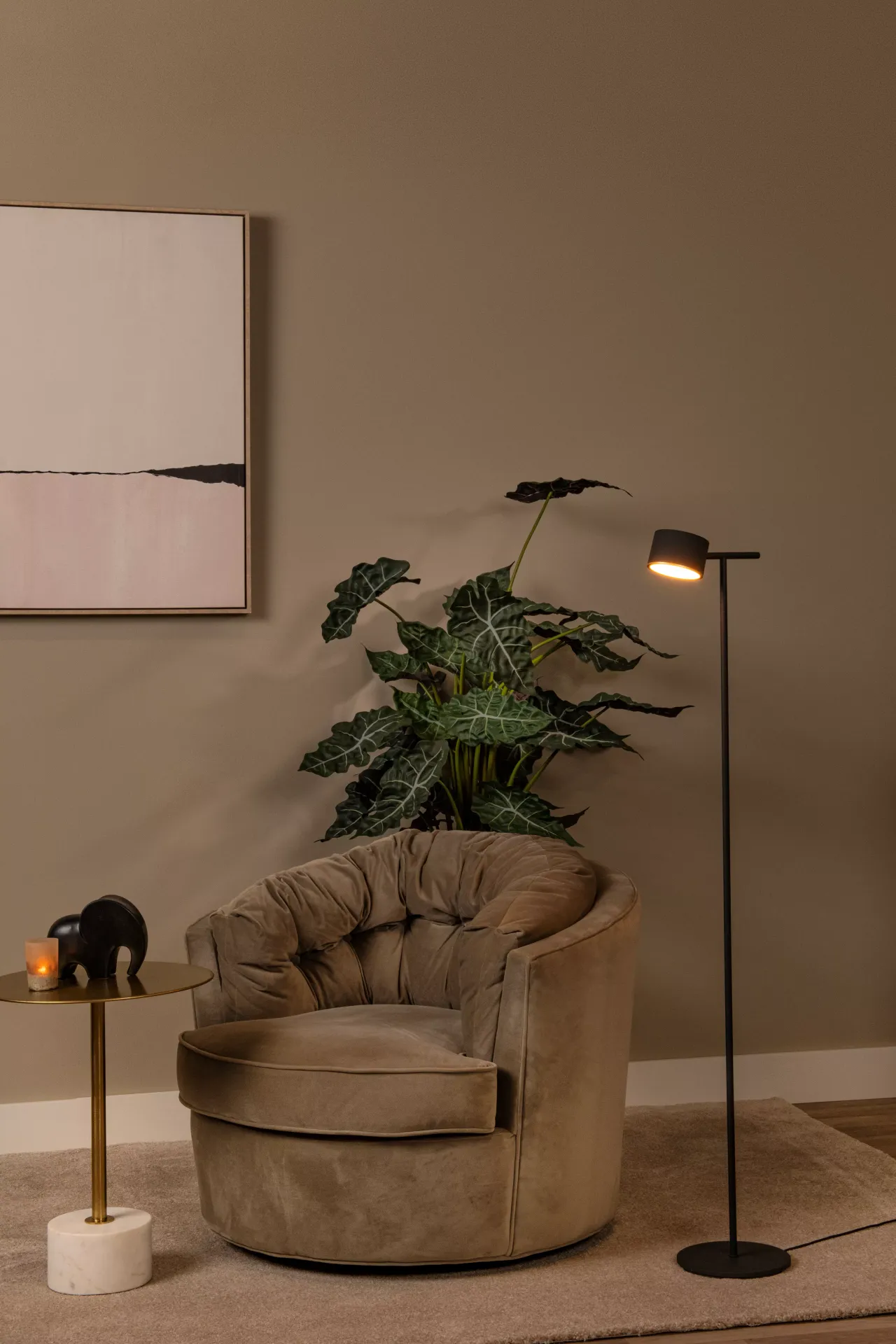 Lucide GIAN 44717/08/30 lampa stojąca czarna LED 9W ściemnianie dotykowe