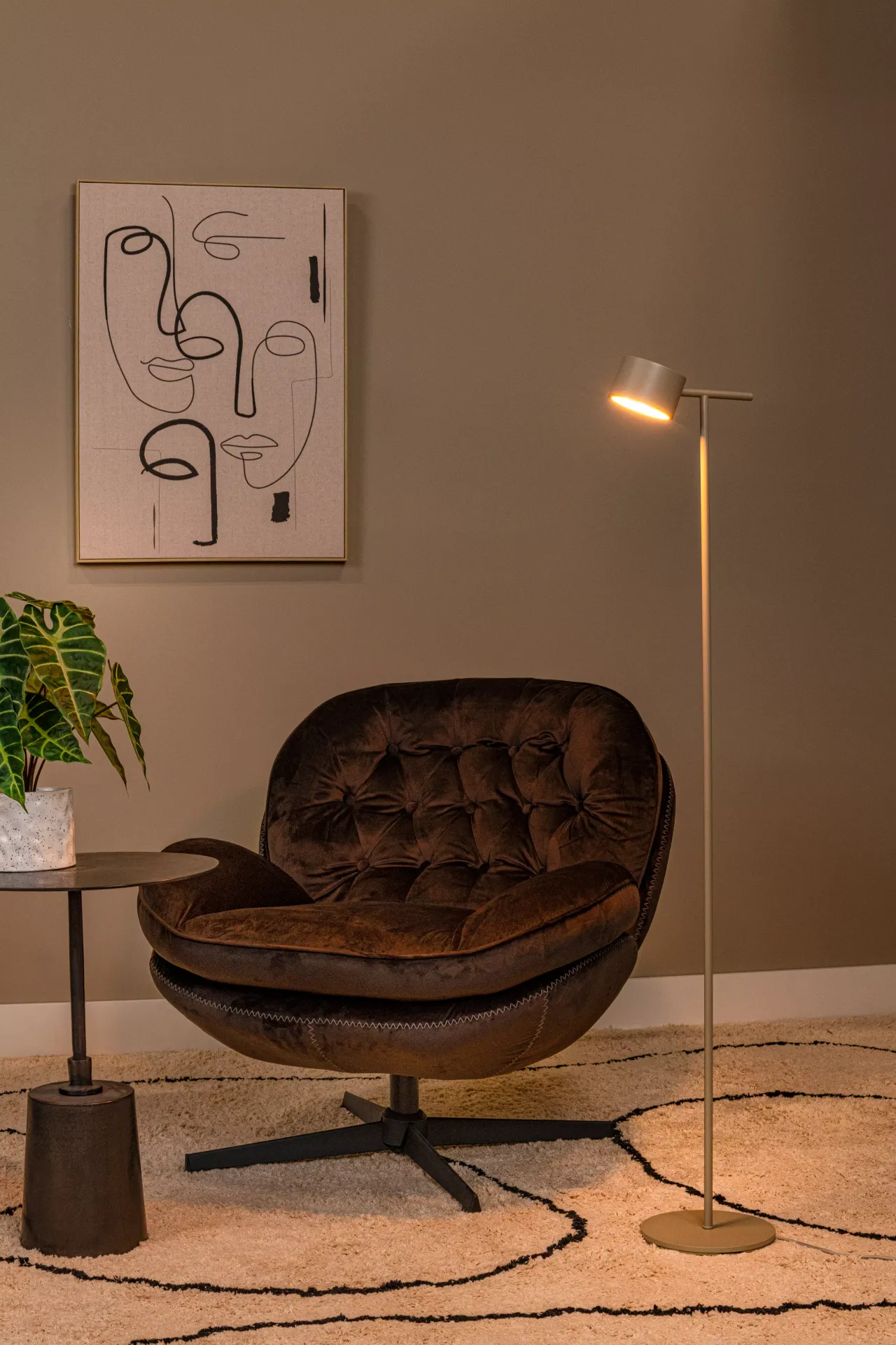 Lucide GIAN 44717/08/41 lampa stojąca beżowa LED 9W ściemnianie dotykowe