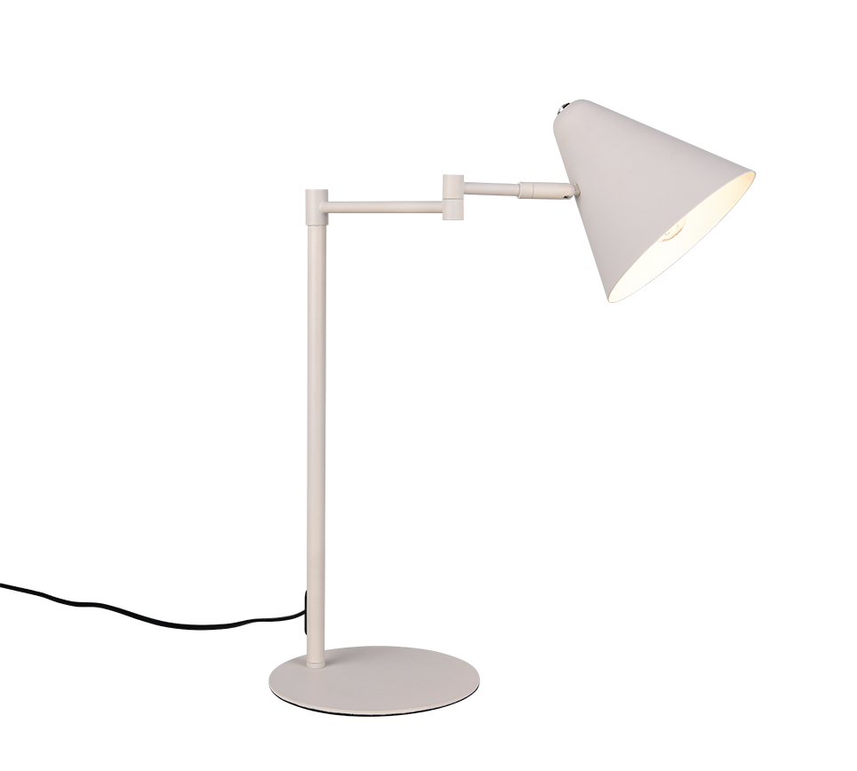 Trio COSIMA 563900176 lampa stołowa regulowana ciepły szary 1xE14 łamane ramię