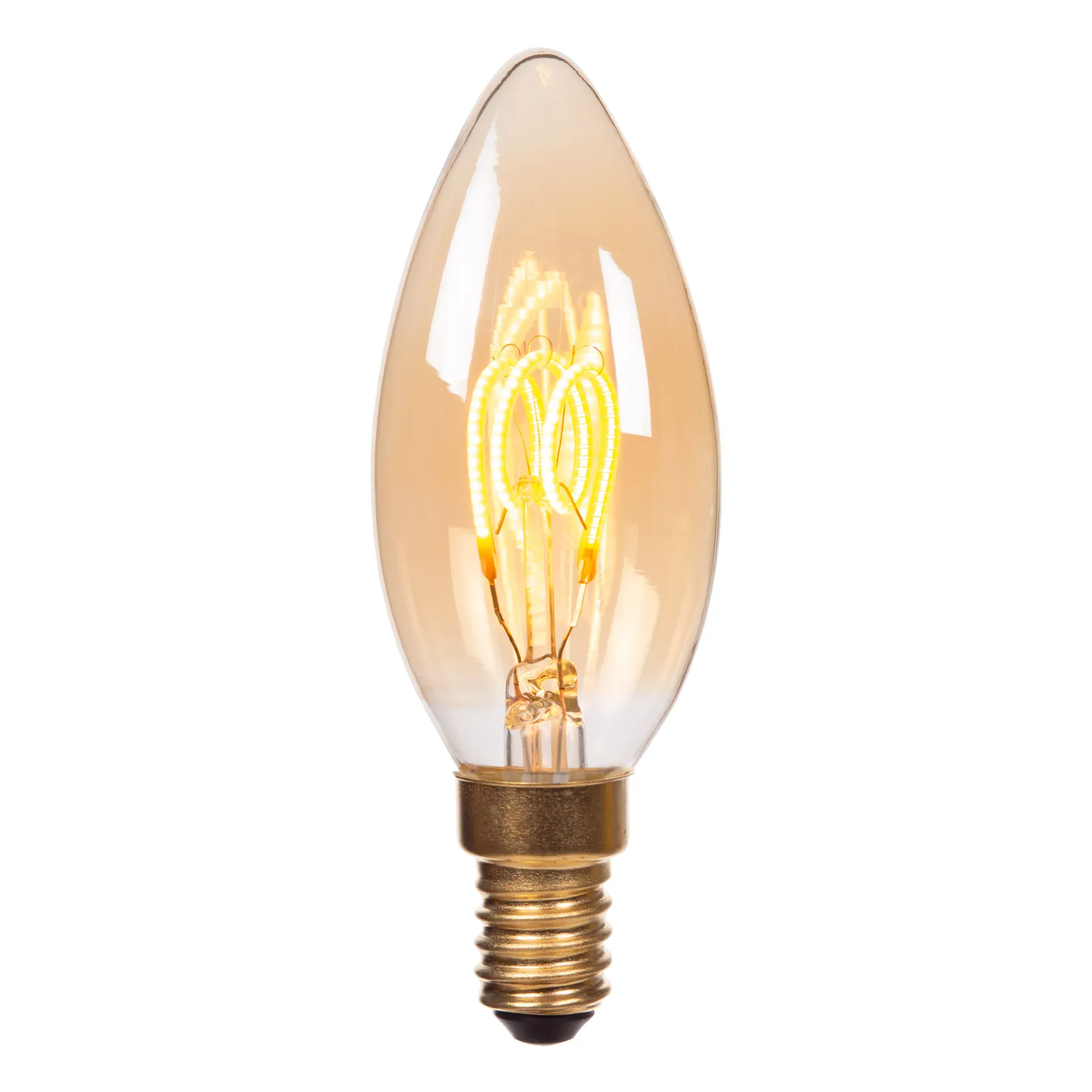 Lucide Żarówka C35 49043/95/62 LED 3W E14 2300K DIM filament 3-stopniowe ściemnianie szkło amber