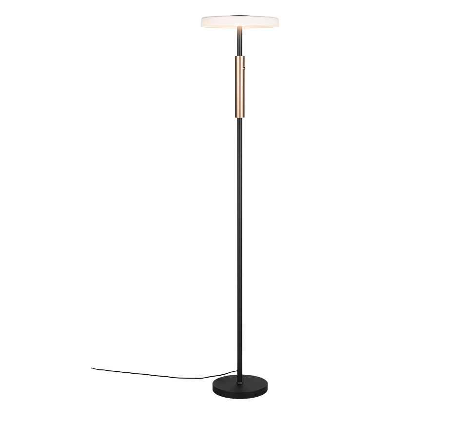 Trio CELESTE 454910165 lampa stojąca z białego szkła LED 15W DIM wykończenie czarne i kawowe