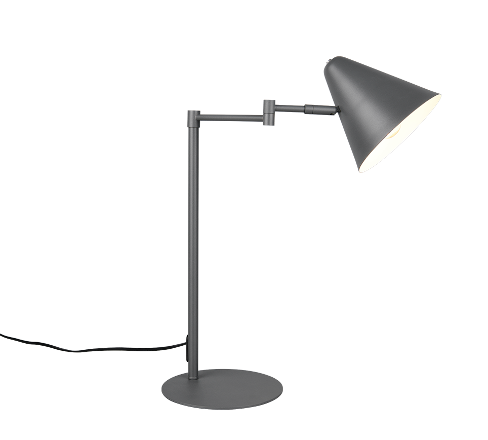 Trio COSIMA 563900142 lampa stołowa regulowana grafitowy 1xE14 łamane ramię