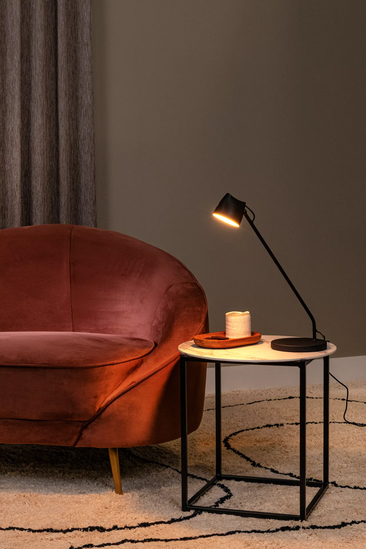 Lucide MILNE 44516/06/30 lampa biurkowa czarna LED 8W ściemnianie dotykowe