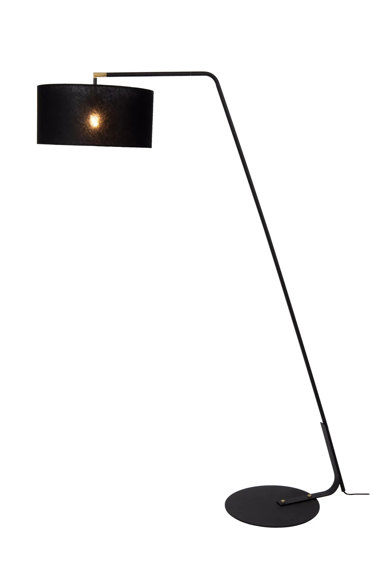 Lucide KELSO 44719/81/30 lampa stojąca czarna z abażurem fi 48cm 1xE27