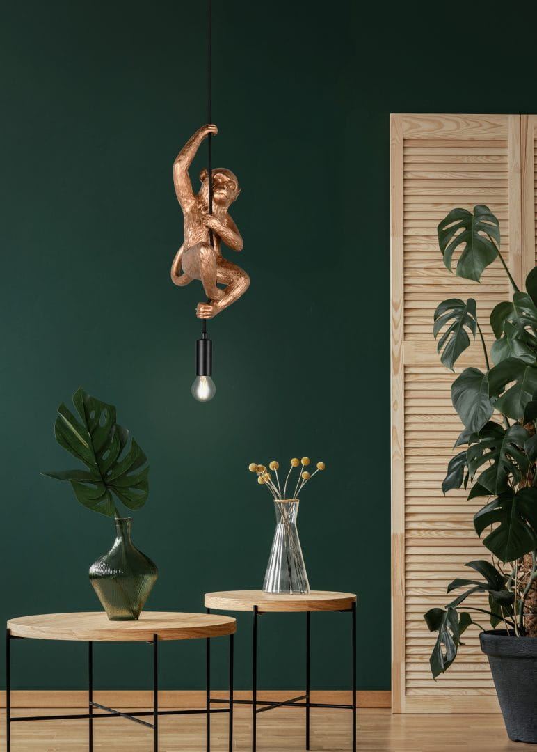 FIPS R36551079 lampa wisząca złota małpka wspinająca się po przewodzie z oprawką E27