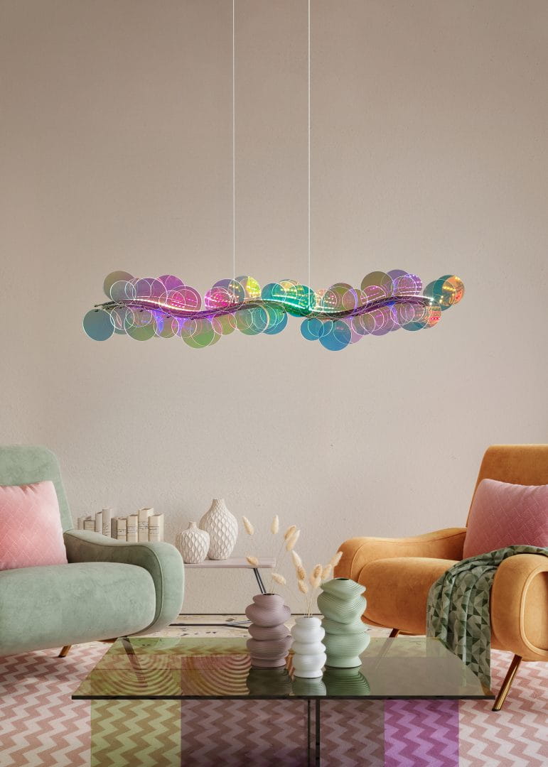 PULSE R33681153 lampa wisząca mieniąca się kolorami tęczy opalizująca LED 18W 4000K 3stepDIM