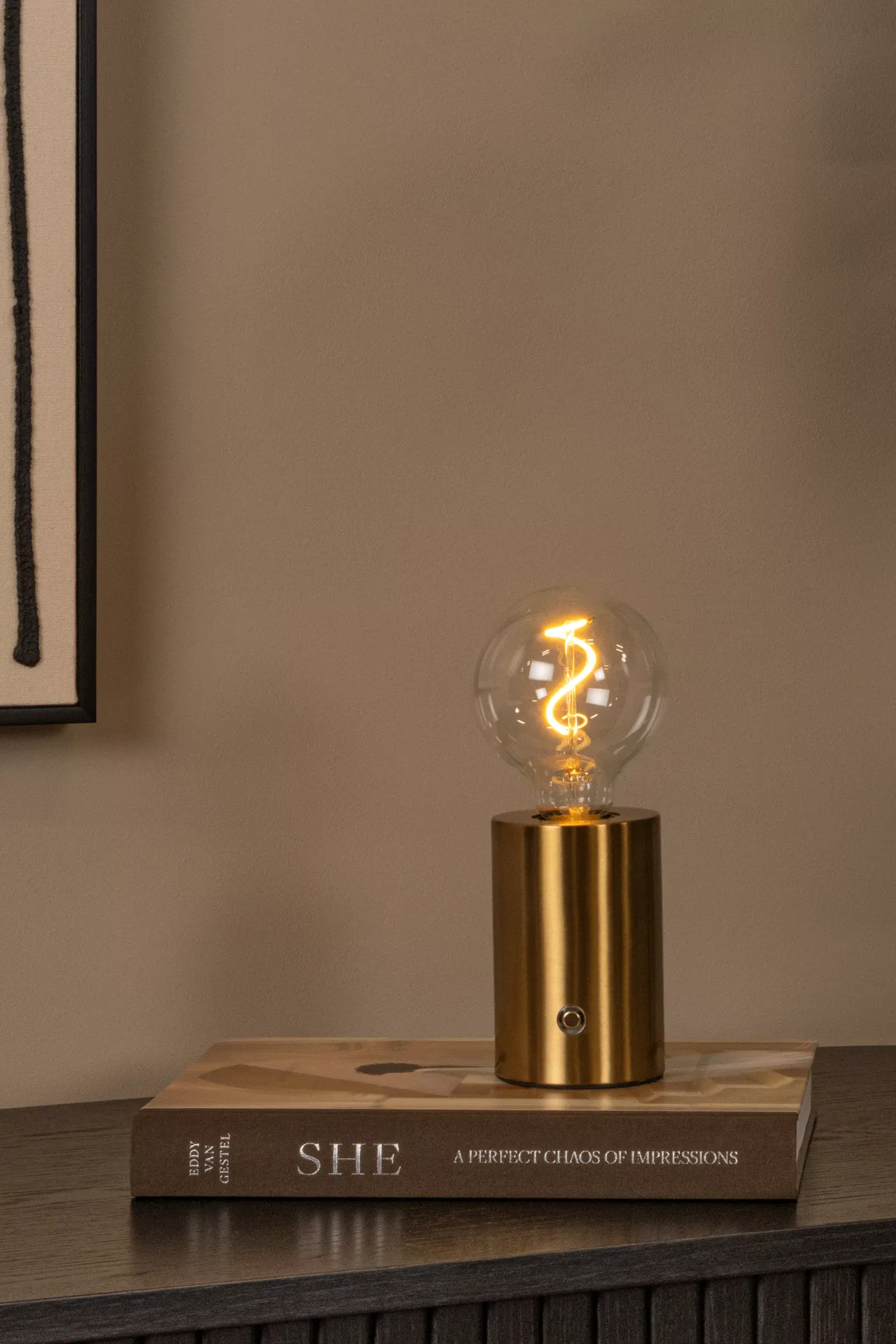 VIVO 52502/01/02 lampa nocna złoty mat LED 1W E27 ładowanie USB ściemniacz dotykowy