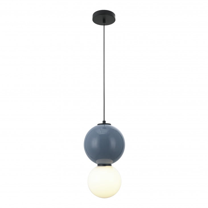 PIEVE PND-95221-1M-BLU lampa wisząca ceramiczna kula niebieska LED 18cm