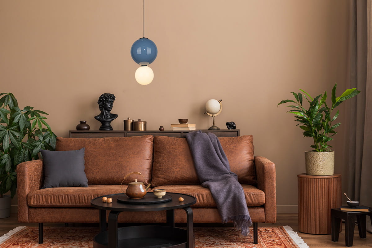 PIEVE PND-95221-1S-BLU lampa wisząca ceramiczna kula niebieska LED 15cm