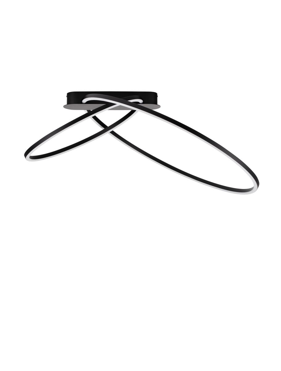 Luces Exclusivas COMARAPA LE44670 Czarna lampa sufitowa LED o owalnym kształcie z możliwością ściemniania zewnętrznym ściemniaczem Elegancka lampa