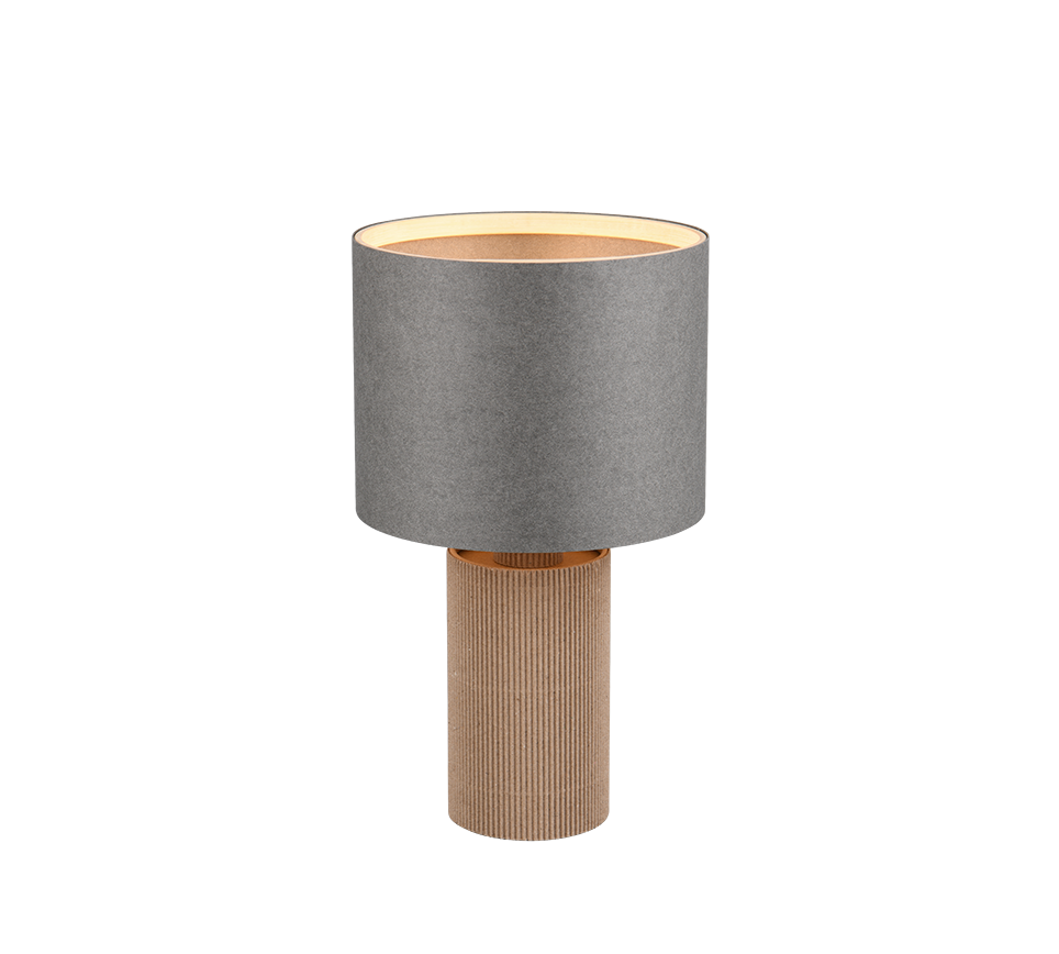 Trio CANIO 568100111 niska lampa stołowa wykonana z papieru / kartonu abażur szary fi 16,5cm 1xE14