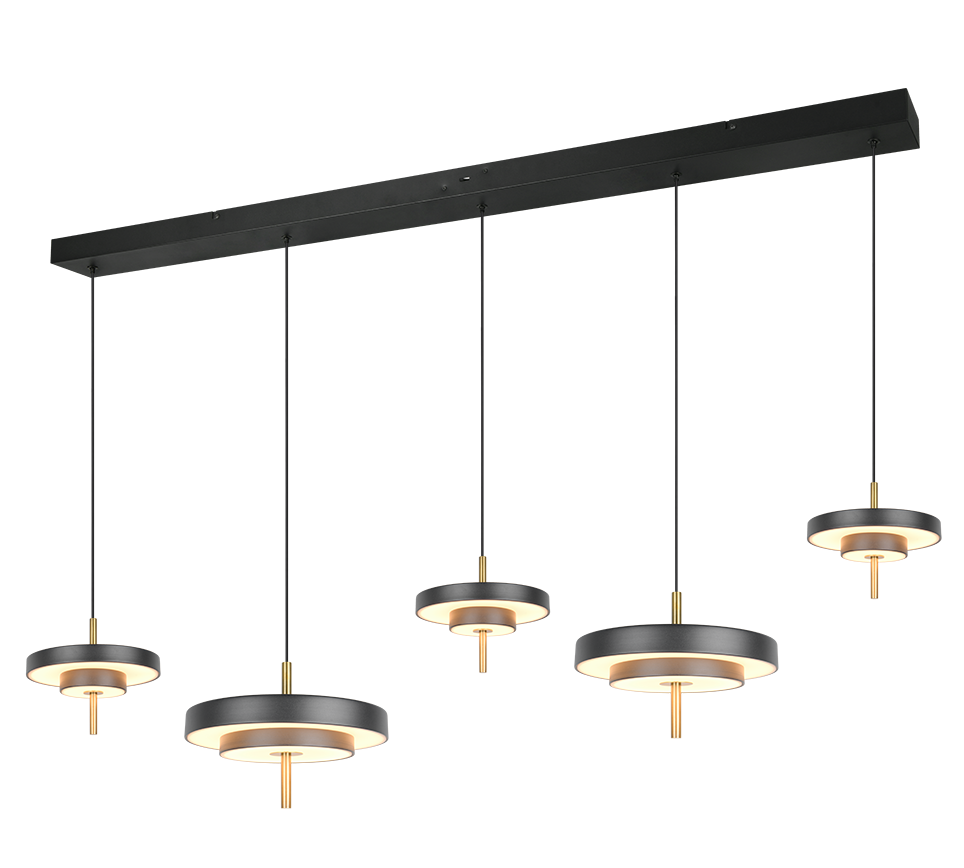 KEATON 340210580 lampa wisząca na listwie LED 50W CCT 3stepDim wykończenie czarny / złoty