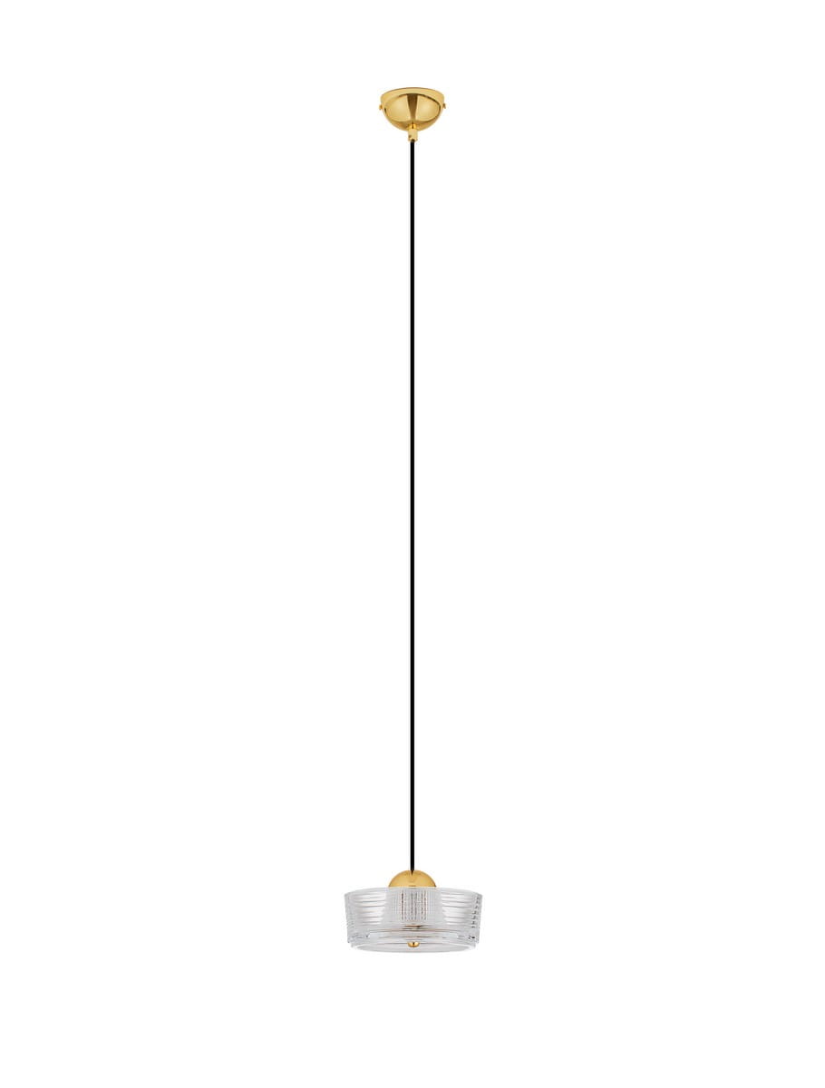 ESPINAR LE44497 Lampa wisząca LED o cylindrycznym kloszu złota i szkła Elegancka lampa