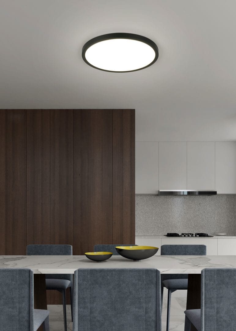 DRACO R65891932 czarny okrągły panel LED 30W CCT natynkowy 3stepDim