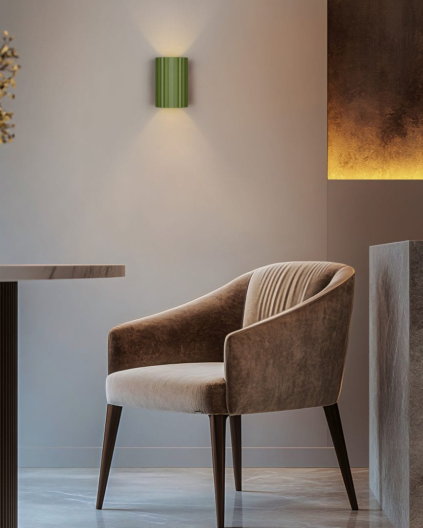 IMARIA 264300115 kinkiet zielona ryflowana tuba 1xG9 światło góra dół