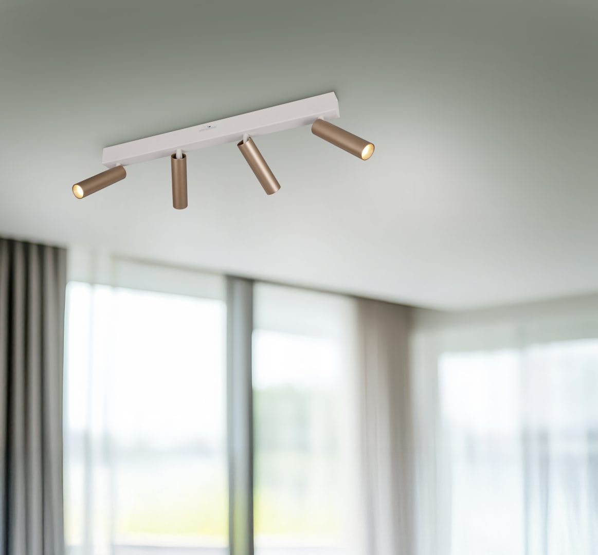 AMBALA 849210465 beżowo-kawowa lampa sufitowa ścienna regulowane reflektorki LED 4x5,5W DIM CCT