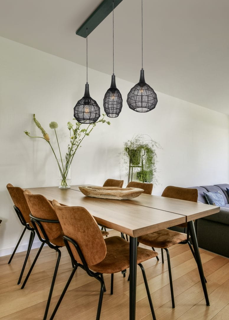 SORAYA 365400332 lampa wisząca czarna klosze z nawijanego drutu 3xE27