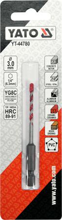 Yato Wiertło uniwersalne hex 3mm