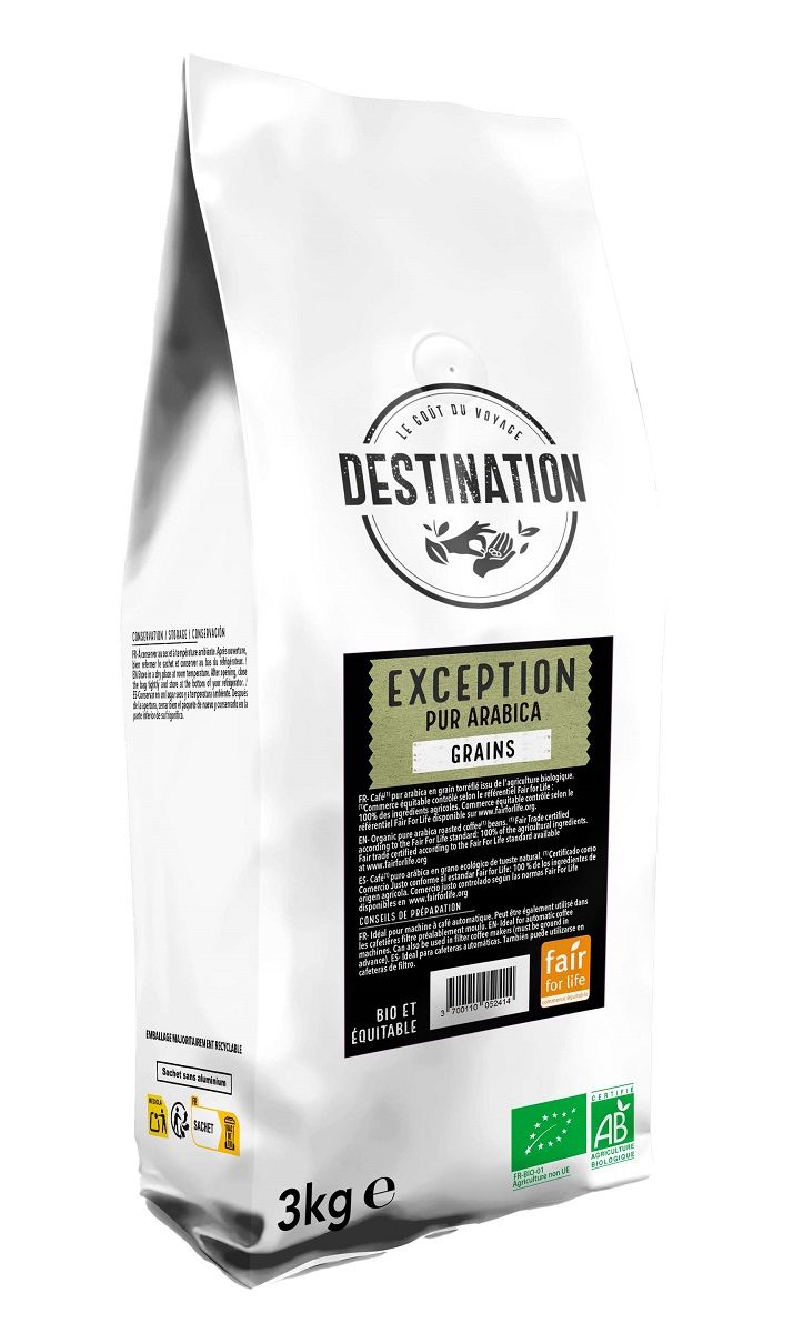 Destination Kawa ziarnista arabica 100% exception fair for life 3 kg Bio - kawa