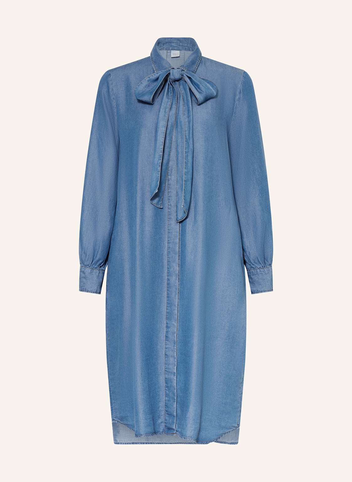 1863 By Eterna Sukienka Koszulowa W Stylu Jeansowym Z Odpinaną Kokardą blau