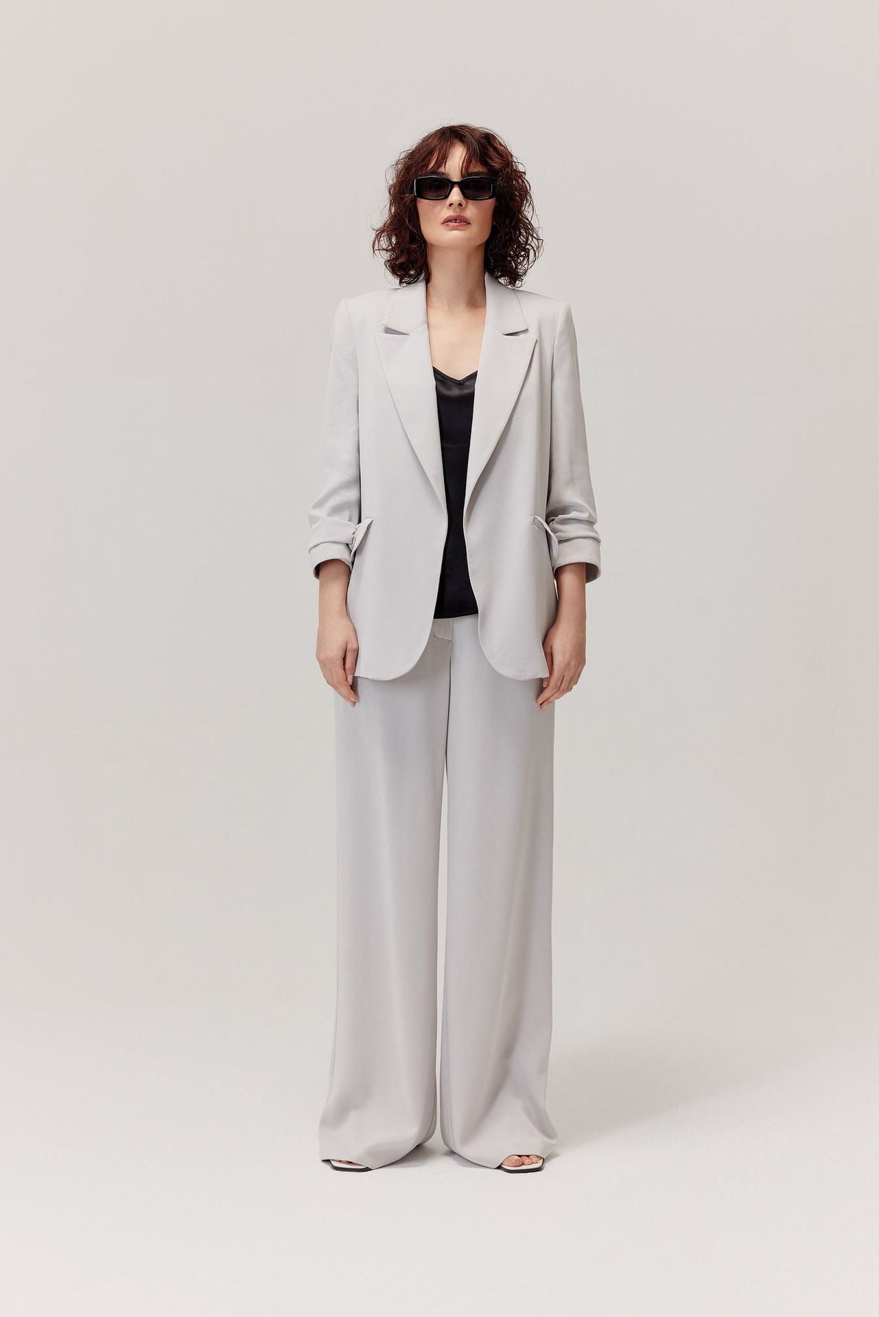 Żakiet z lyocellu Bono szary