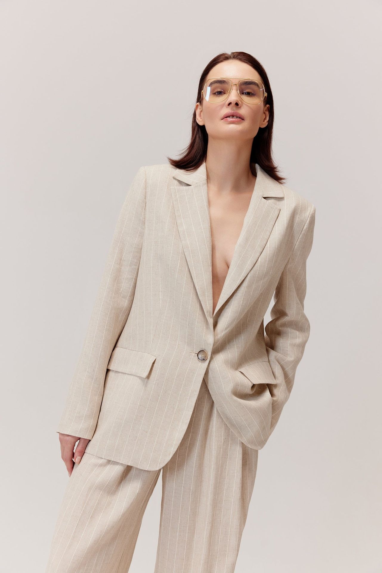 Żakiet z lnem Portofino