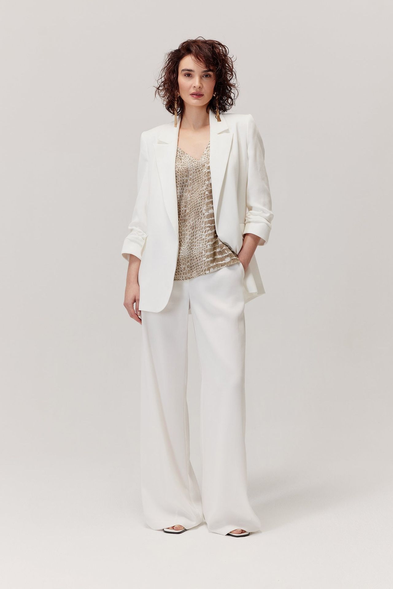 Żakiet z lyocellu Bono biały