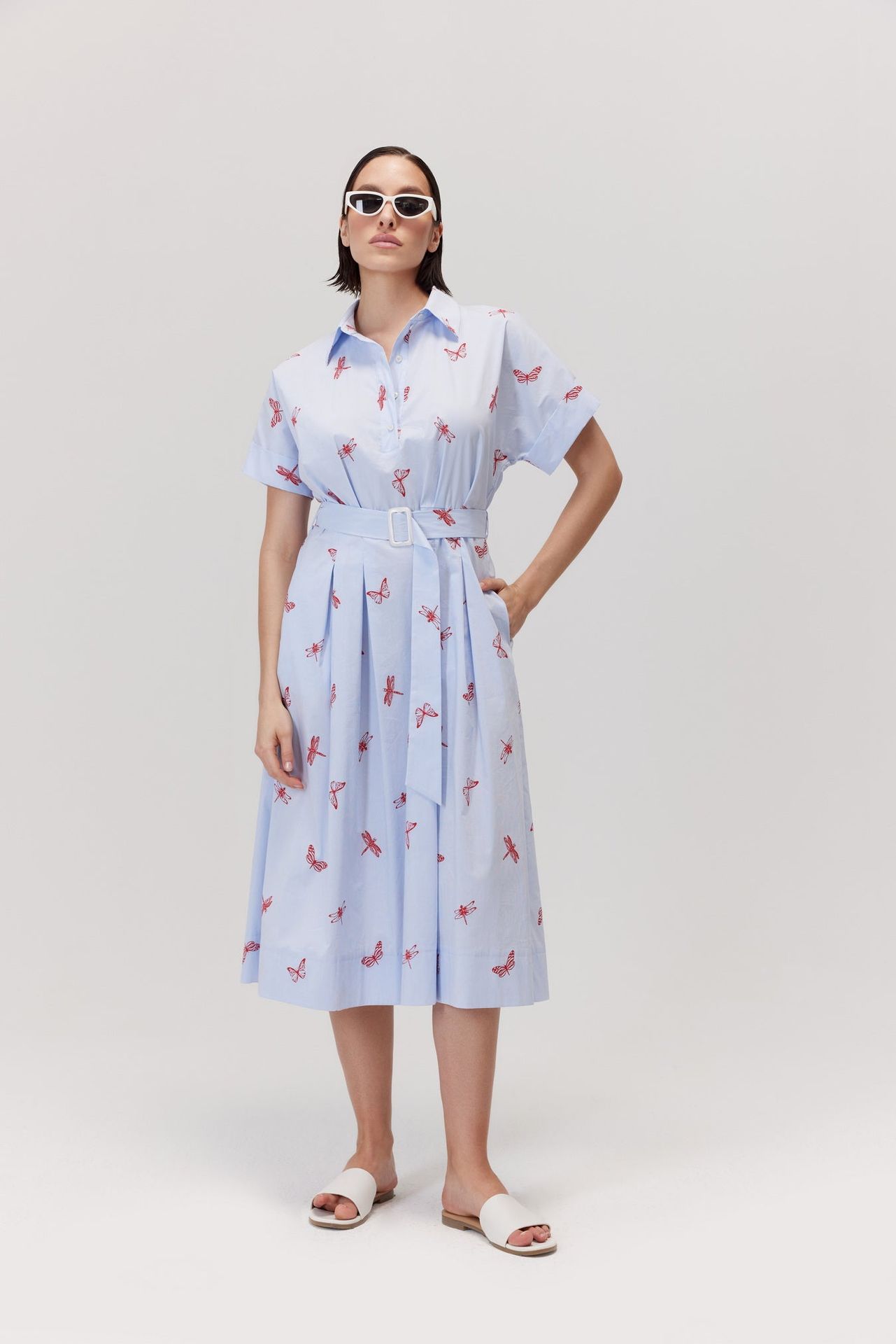 Sukienka midi Inori niebieska