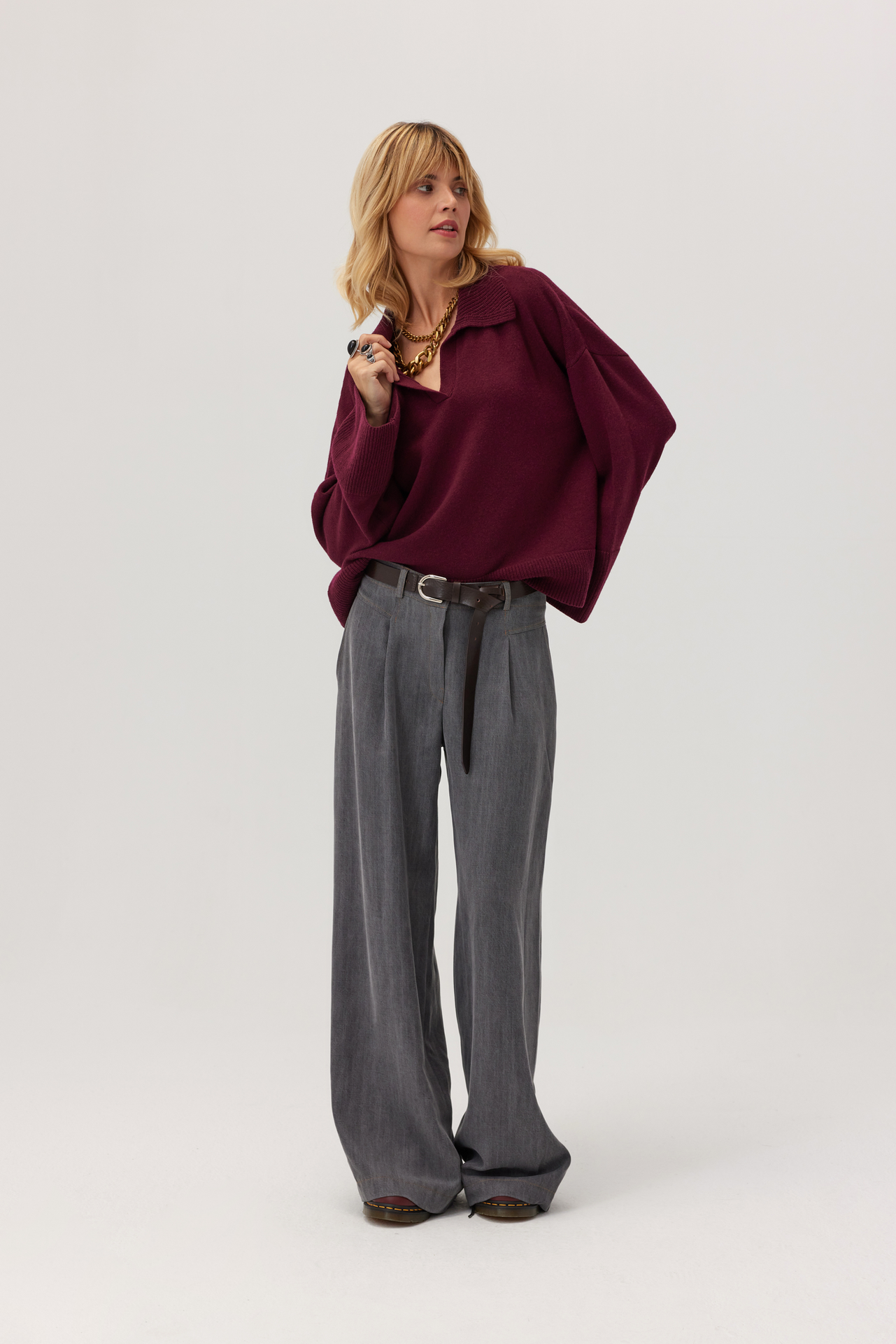 Sweter z kaszmirem Adore bordo