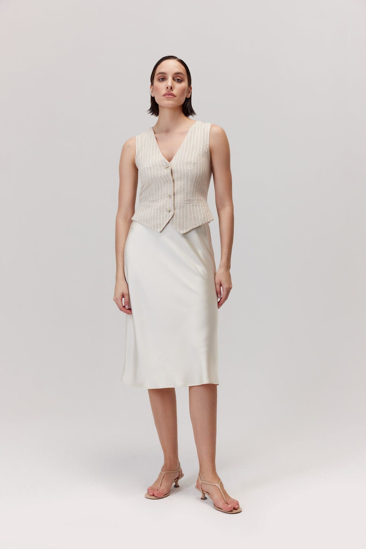 Spódnica midi Jenny ecru