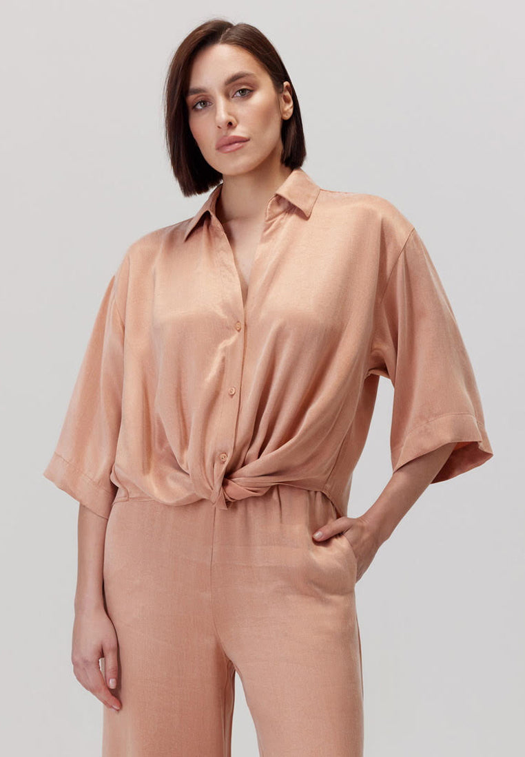 Bluzka z lyocellem Clove łososiowa