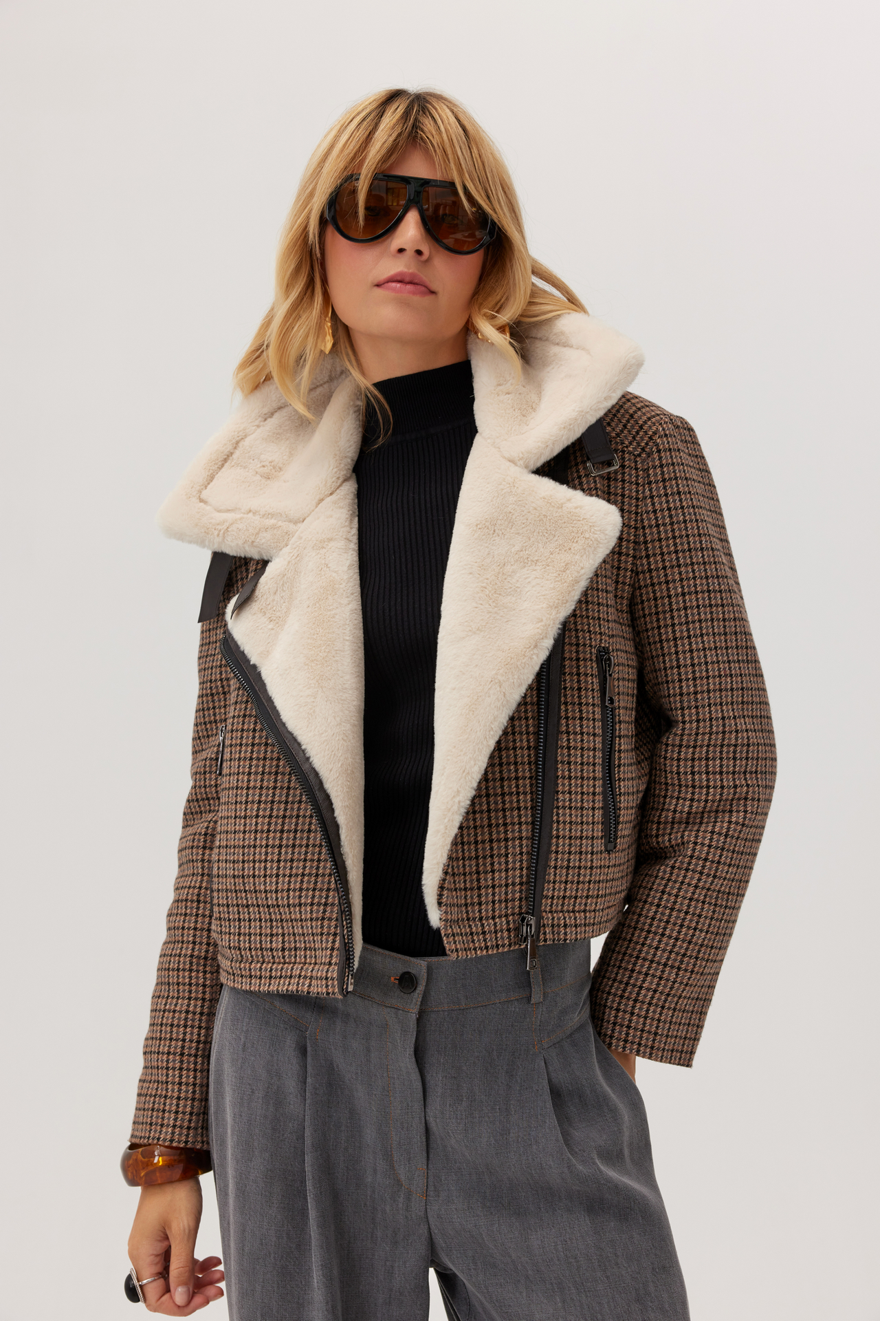 Kurtka pilotka z wełną Clip