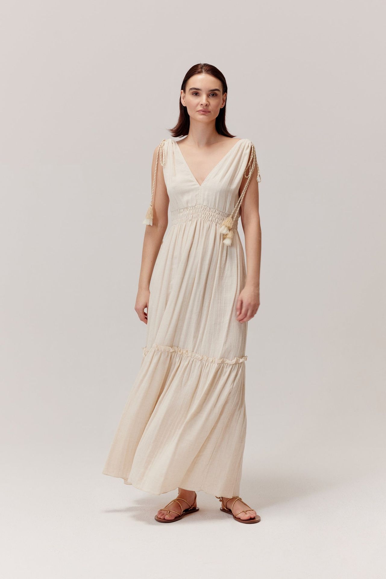 Sukienka w stylu boho Palmera beżowa