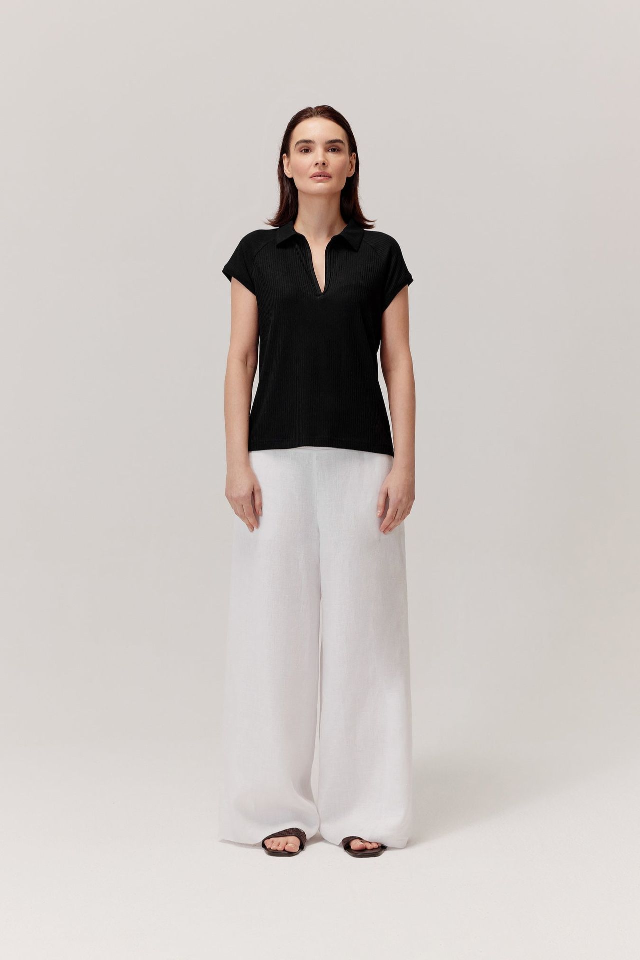 Spodnie lniane Murlo białe